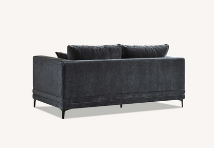 Lenox Sofa Range in Steel Velvet 3 or 2 Seater