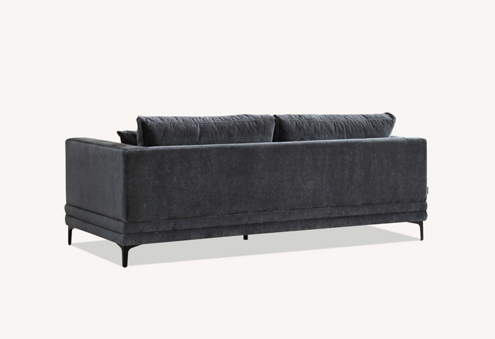 Lenox Sofa Range in Steel Velvet 3 or 2 Seater