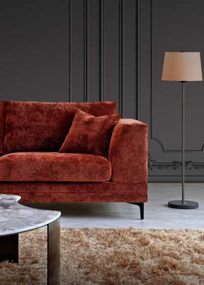 Lenox Sofa Range in Rust Velvet 3 or 2 Seater