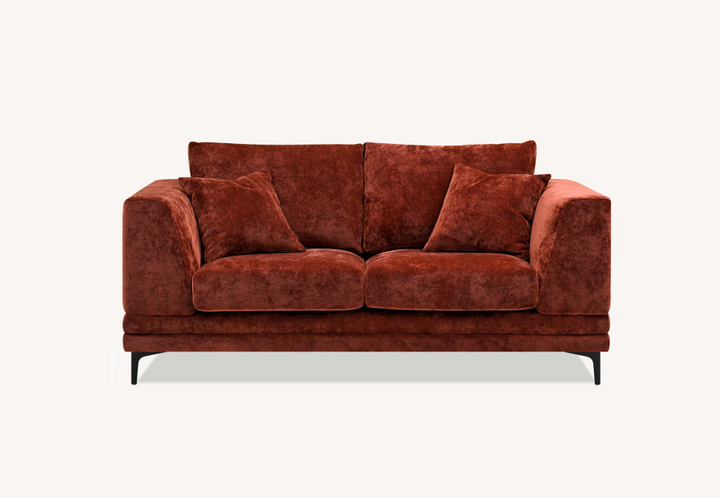 Lenox Sofa Range in Rust Velvet 3 or 2 Seater