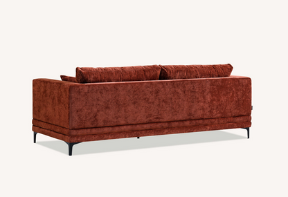 Lenox Sofa Range in Rust Velvet 3 or 2 Seater