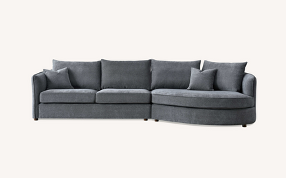 Rubin Corner Chaise in Charcoal Boucle