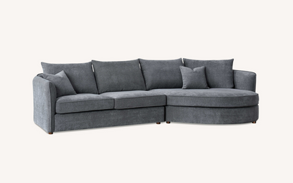 Rubin Corner Chaise in Charcoal Boucle