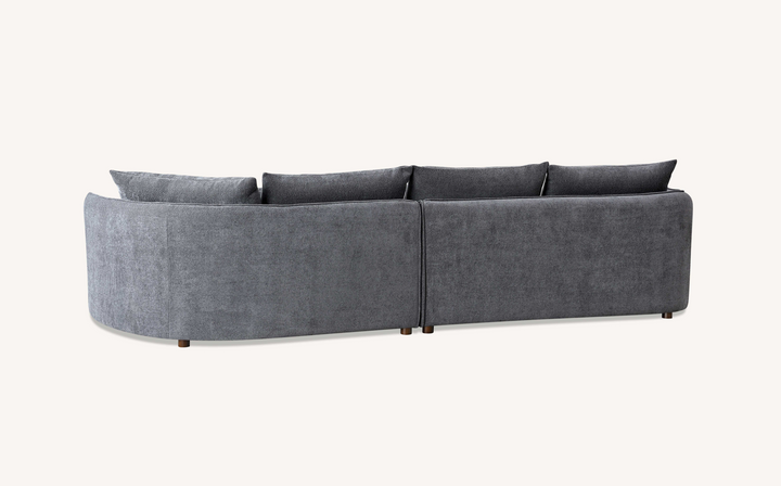 Rubin Corner Chaise in Charcoal Boucle