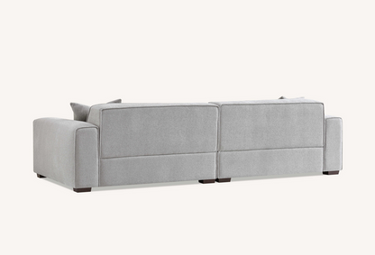 Dakota 4 Seater with Chaise in Pebble Boucle With Footstool