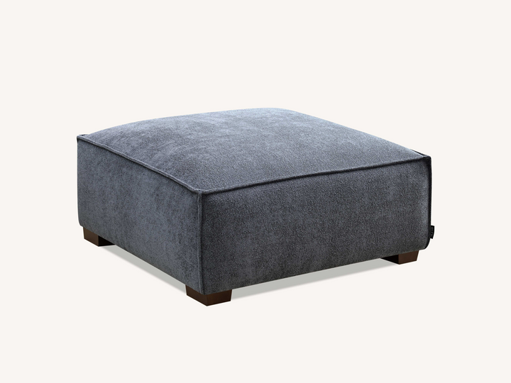 Dakota 4 Seater with Chaise in Charcoal Boucle With Footstool