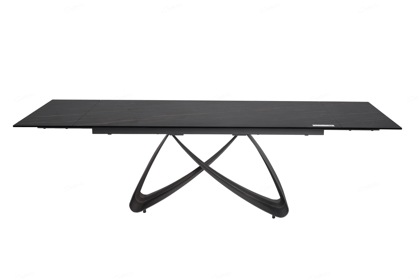 Serpenti Black & Sunset Gold Vein Ceramic Extending Dining Table