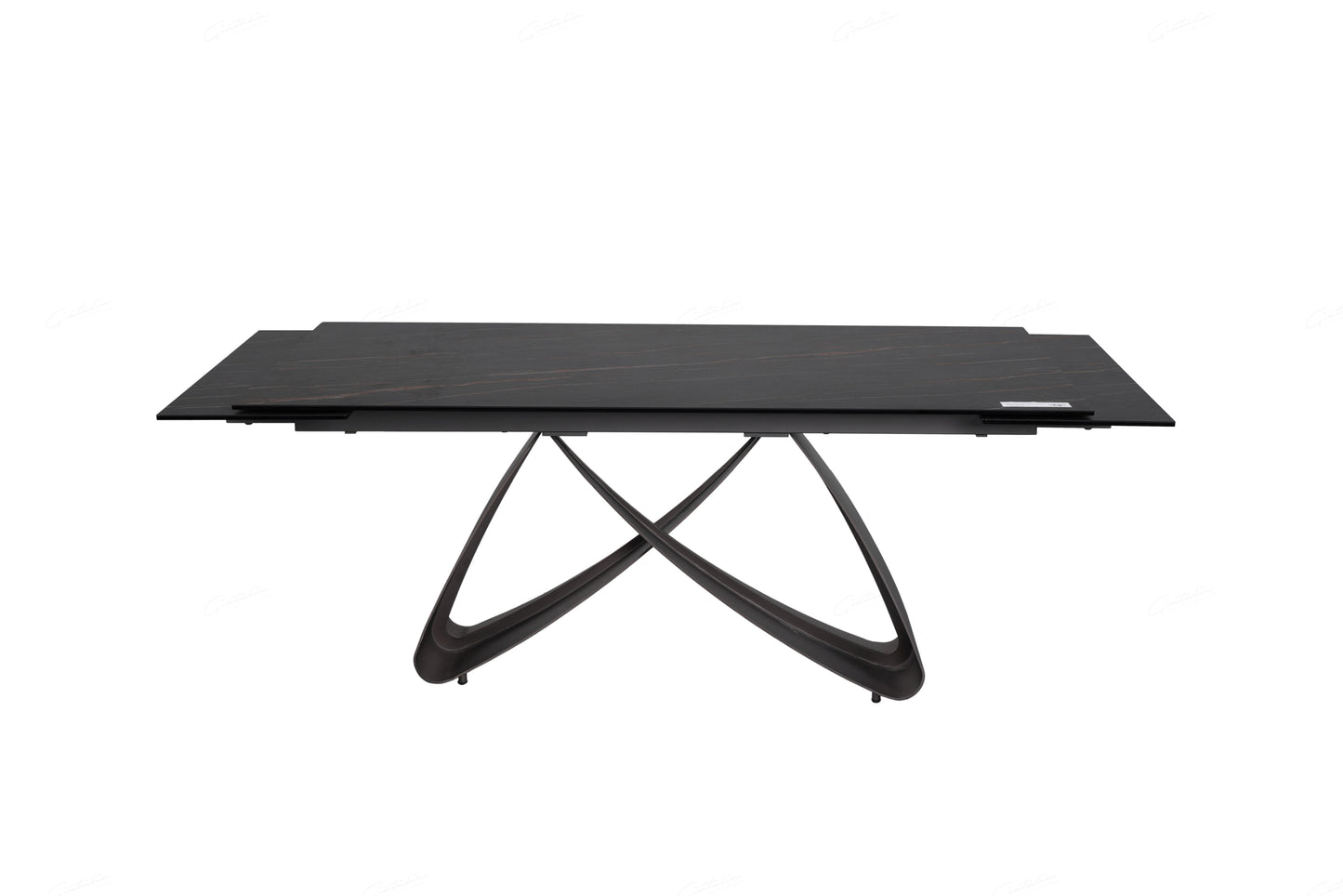 Serpenti Black & Sunset Gold Vein Ceramic Extending Dining Table