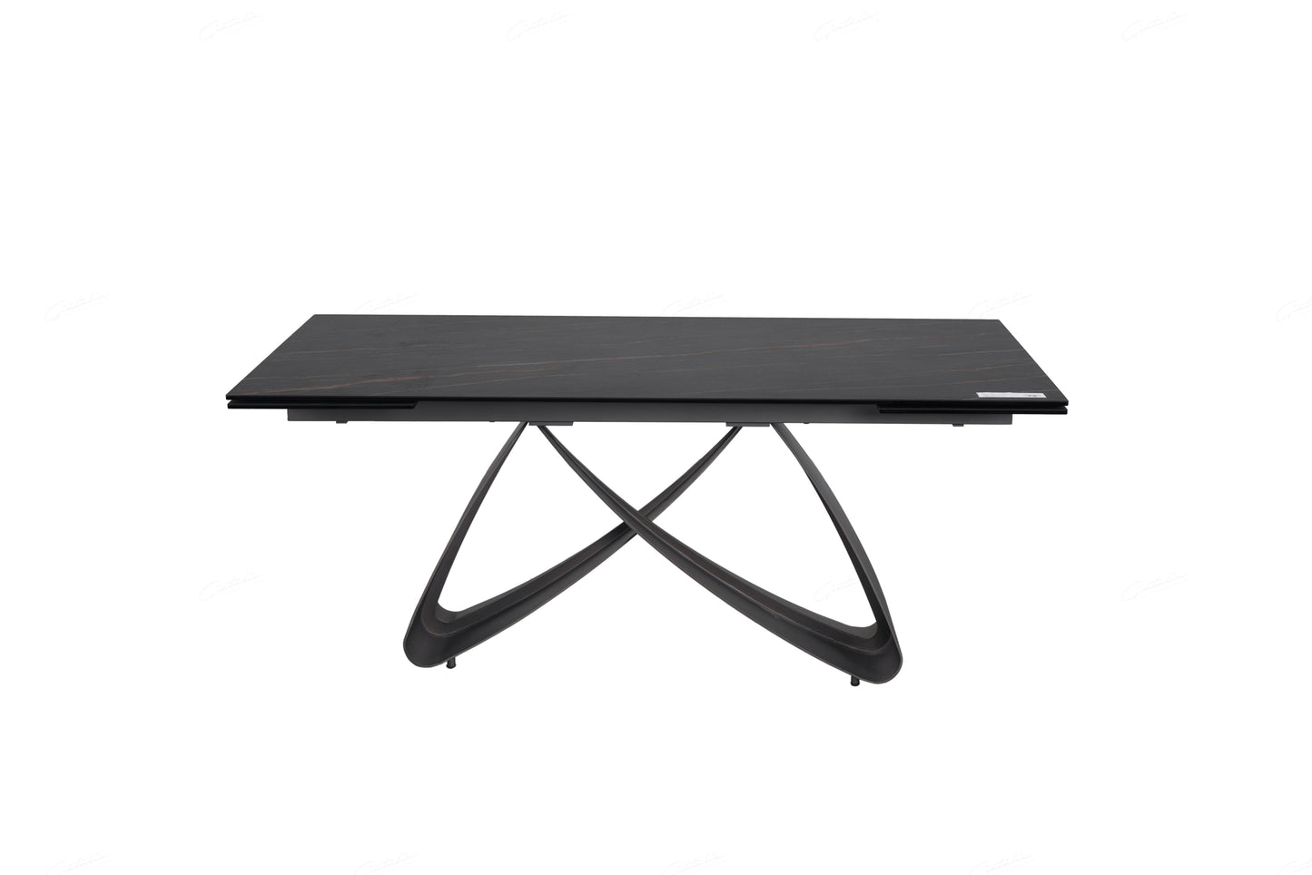 Serpenti Black & Sunset Gold Vein Ceramic Extending Dining Table