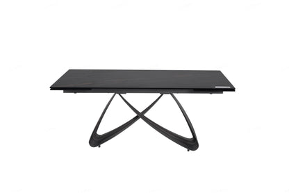 Serpenti Black & Sunset Gold Vein Ceramic Extending Dining Table