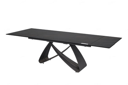 Serpenti Black & Sunset Gold Vein Ceramic Extending Dining Table