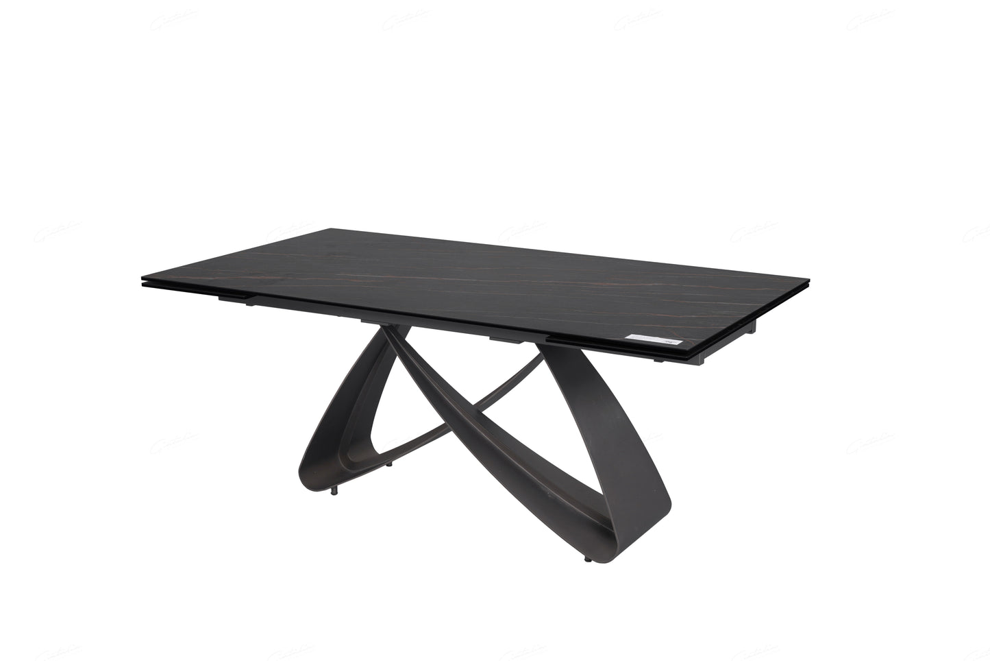 Serpenti Black & Sunset Gold Vein Ceramic Extending Dining Table