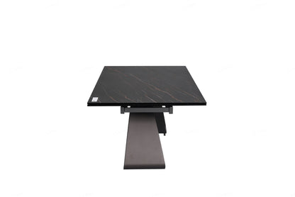 Serpenti Black & Sunset Gold Vein Ceramic Extending Dining Table