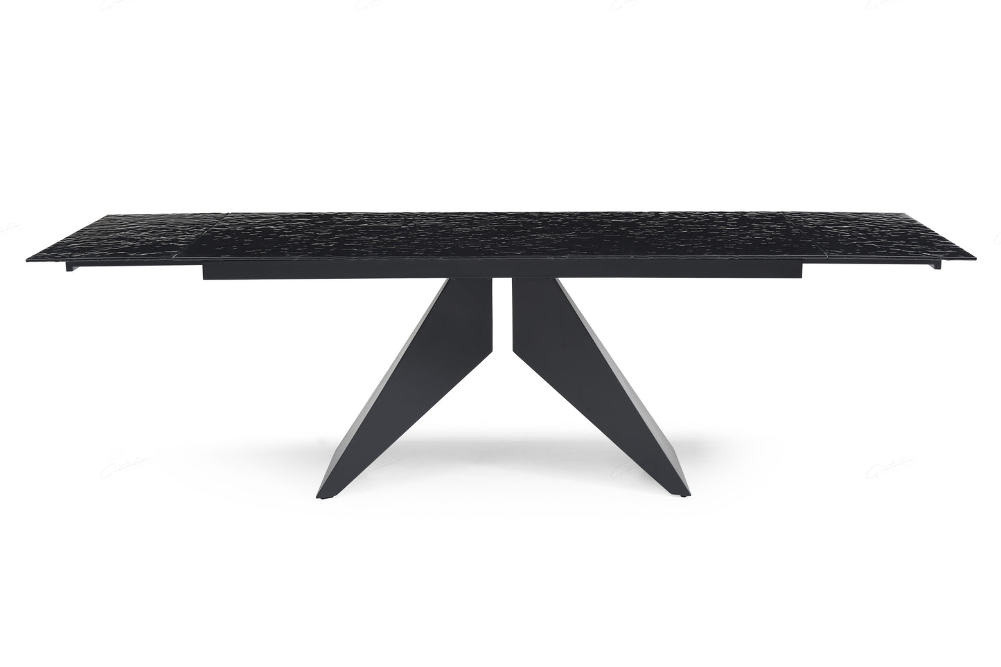 Silux Carbon Black Reinforced Glass Extending Dining Table