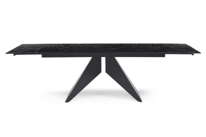 Silux Carbon Black Reinforced Glass Extending Dining Table