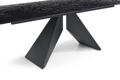 Silux Carbon Black Reinforced Glass Extending Dining Table