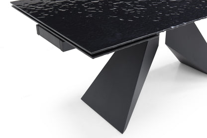 Silux Carbon Black Reinforced Glass Extending Dining Table