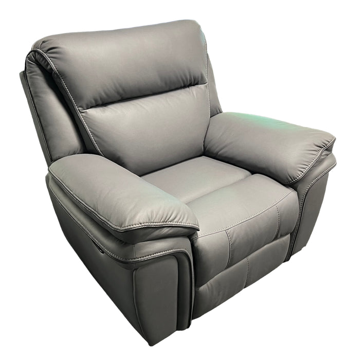 Valarie Leather Sofa 3,2 or 1 Seater Recliner In Grey,Black or Brown