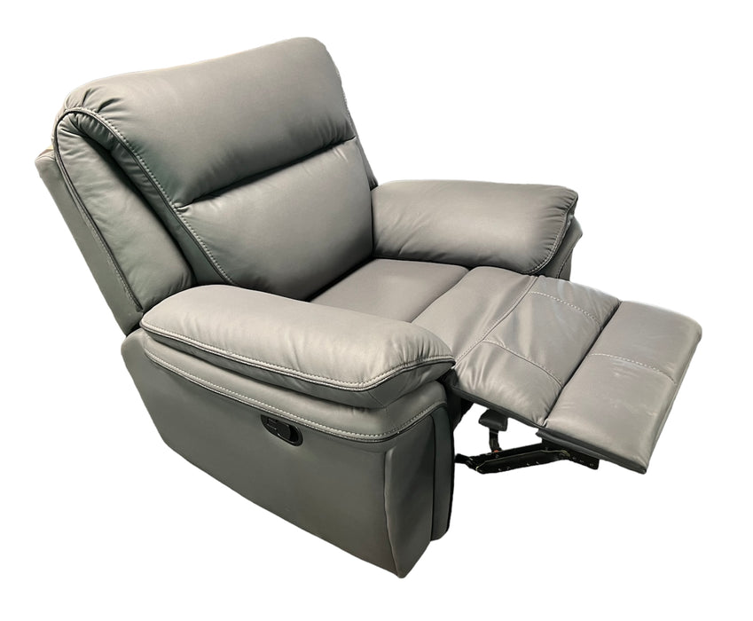 Valarie Leather Sofa 3,2 or 1 Seater Recliner In Grey,Black or Brown