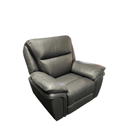 Valarie Leather Sofa 3,2 or 1 Seater Recliner In Grey,Black or Brown