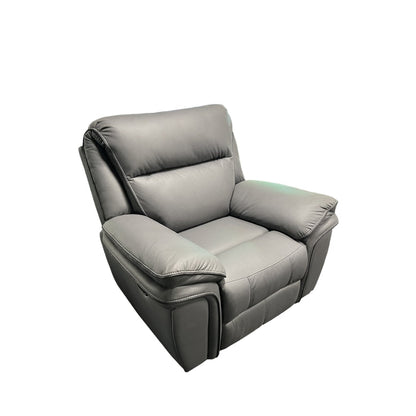 Valarie Leather Sofa 3,2 or 1 Seater Recliner In Grey,Black or Brown