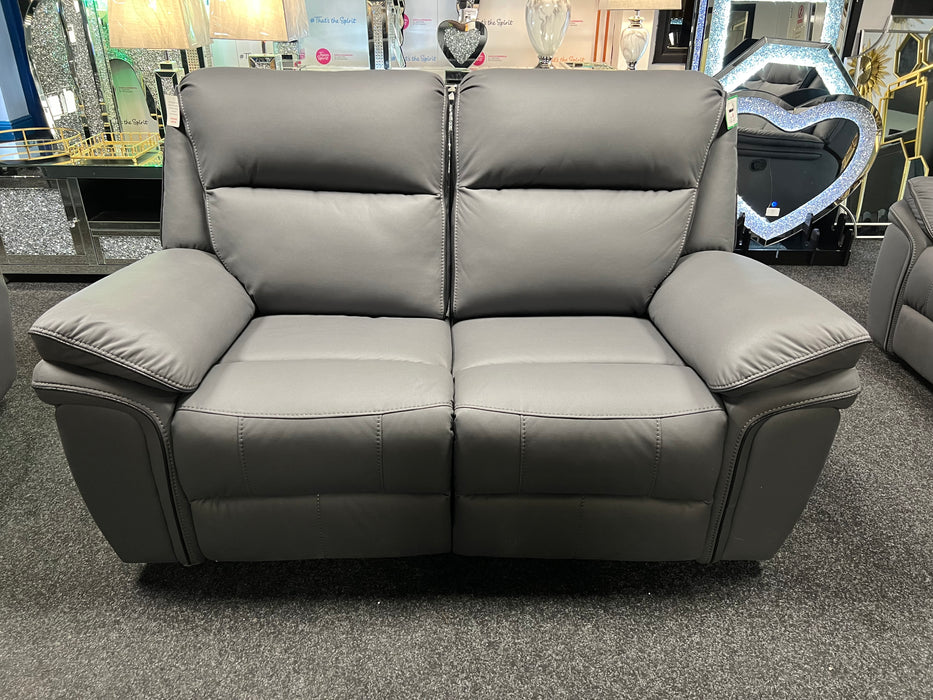 Valarie Leather Sofa 3,2 or 1 Seater Recliner In Grey,Black or Brown