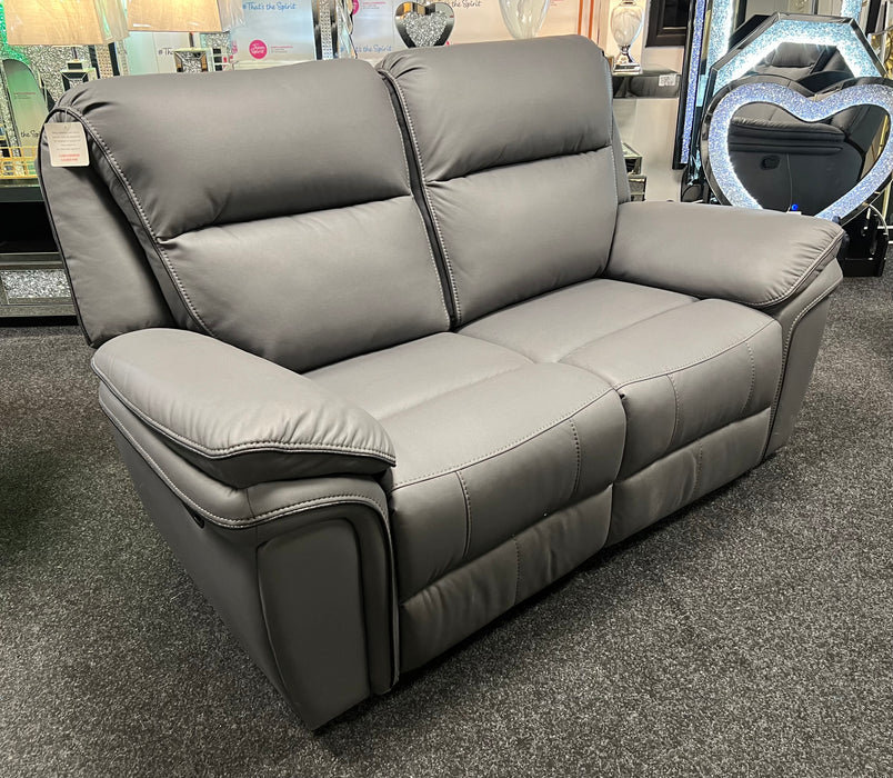 Valarie Leather Sofa 3,2 or 1 Seater Recliner In Grey,Black or Brown