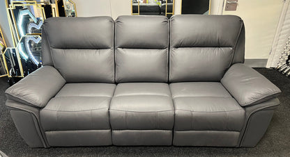 Valarie Leather Sofa 3,2 or 1 Seater Recliner In Grey,Black or Brown