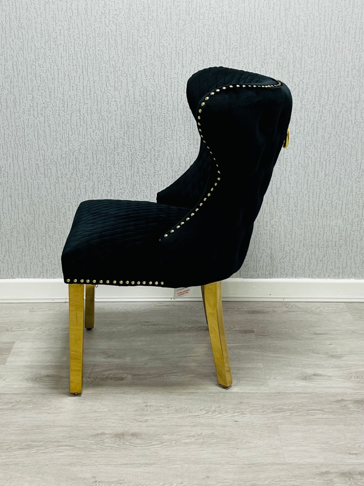 Valentino Black Ring Knocker Gold Velvet Chair