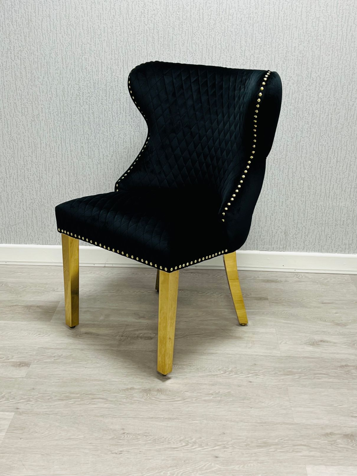 Valentino Black Ring Knocker Gold Velvet Chair