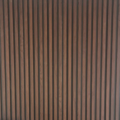 Wood Veneer Acoustic Slatted Wall Panel - Dark Oak 2.4m x 0.6m (4 Pieces)