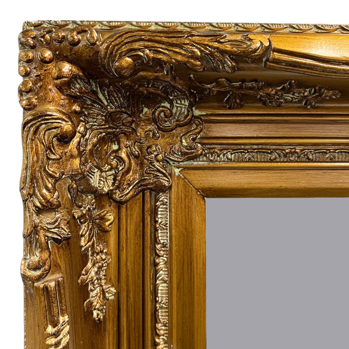 Gold Bevel Romana Wooden Frame Mirror In 3 Sizes