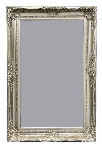 Silver Bevel Romana Mirror Wooden Frame In 3 Sizes