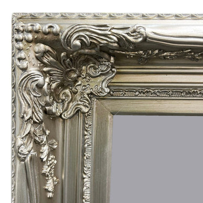 Silver Bevel Romana Mirror Wooden Frame In 3 Sizes