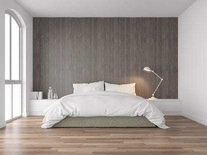 Acoustic Slat Wall Panel 2.4m x 0.6m – Grey - MyForeverFurnishings