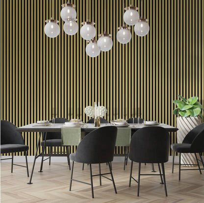 Acoustic Slat Wall Panel 2.4m x 0.6m – Metallic Gold - MyForeverFurnishings