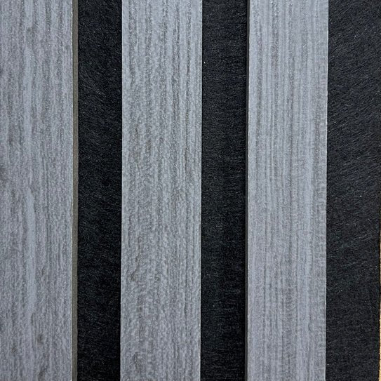 Acoustic Slatted Wall Panel - Dark Grey 2.4m x 0.6m (4 Pieces) - MyForeverFurnishings