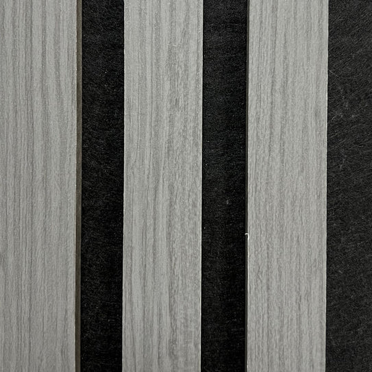 Acoustic Slatted Wall Panel - Light Grey 2.4m x 0.6m (4 Pieces) - MyForeverFurnishings