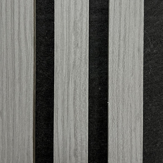 Acoustic Slatted Wall Panel - Light Grey 2.4m x 0.6m (4 Pieces) - MyForeverFurnishings