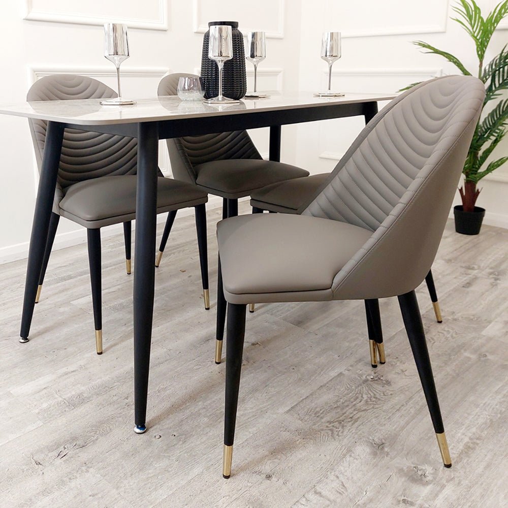 Alba Leather Dining Chair (3 Colours) - MyForeverFurnishings