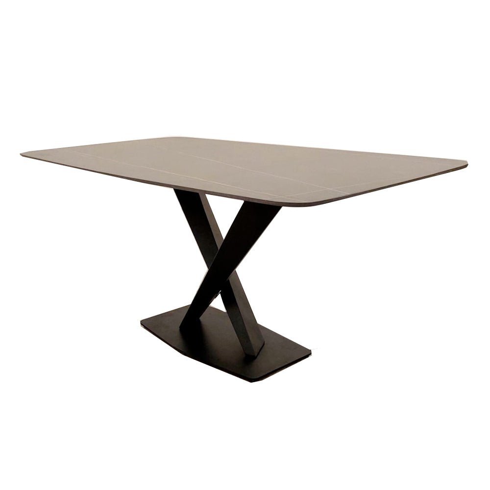 Apollo 1.6M Black Dining Table with Black Sintered Stone - MyForeverFurnishings