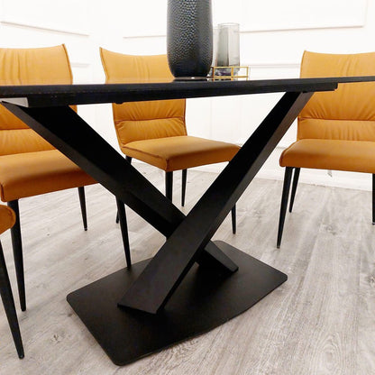 Apollo 1.6M Black Dining Table with Black Sintered Stone - MyForeverFurnishings