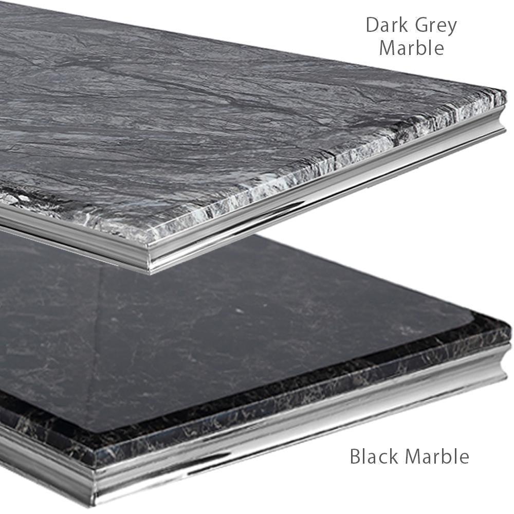 Arial 130CM Marble & Chrome Coffee Table - MyForeverFurnishings