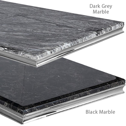 Arial 130CM Marble & Chrome Coffee Table - MyForeverFurnishings