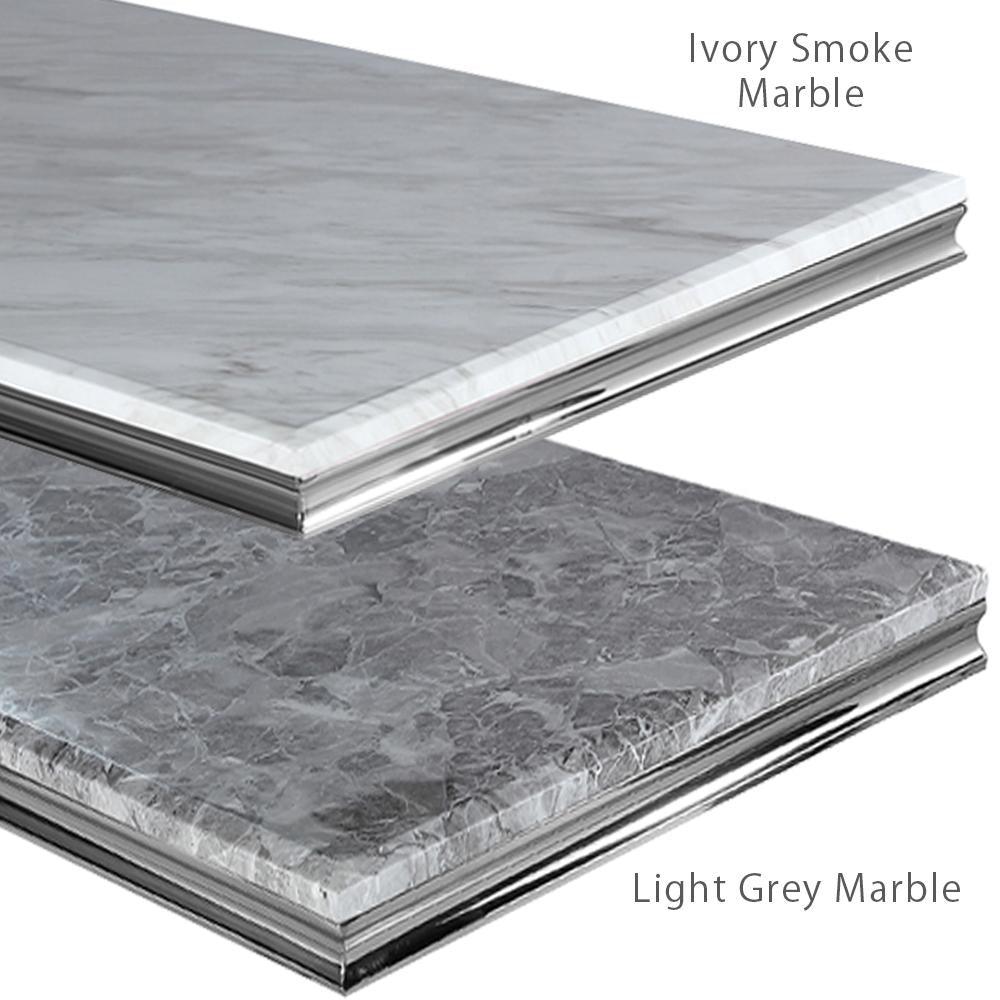 Arial 130CM Marble & Chrome Coffee Table - MyForeverFurnishings