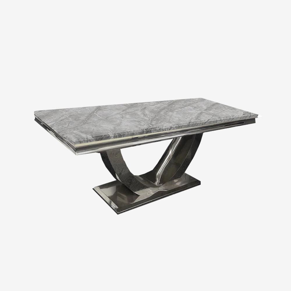 Arial 130CM Marble & Chrome Coffee Table - MyForeverFurnishings