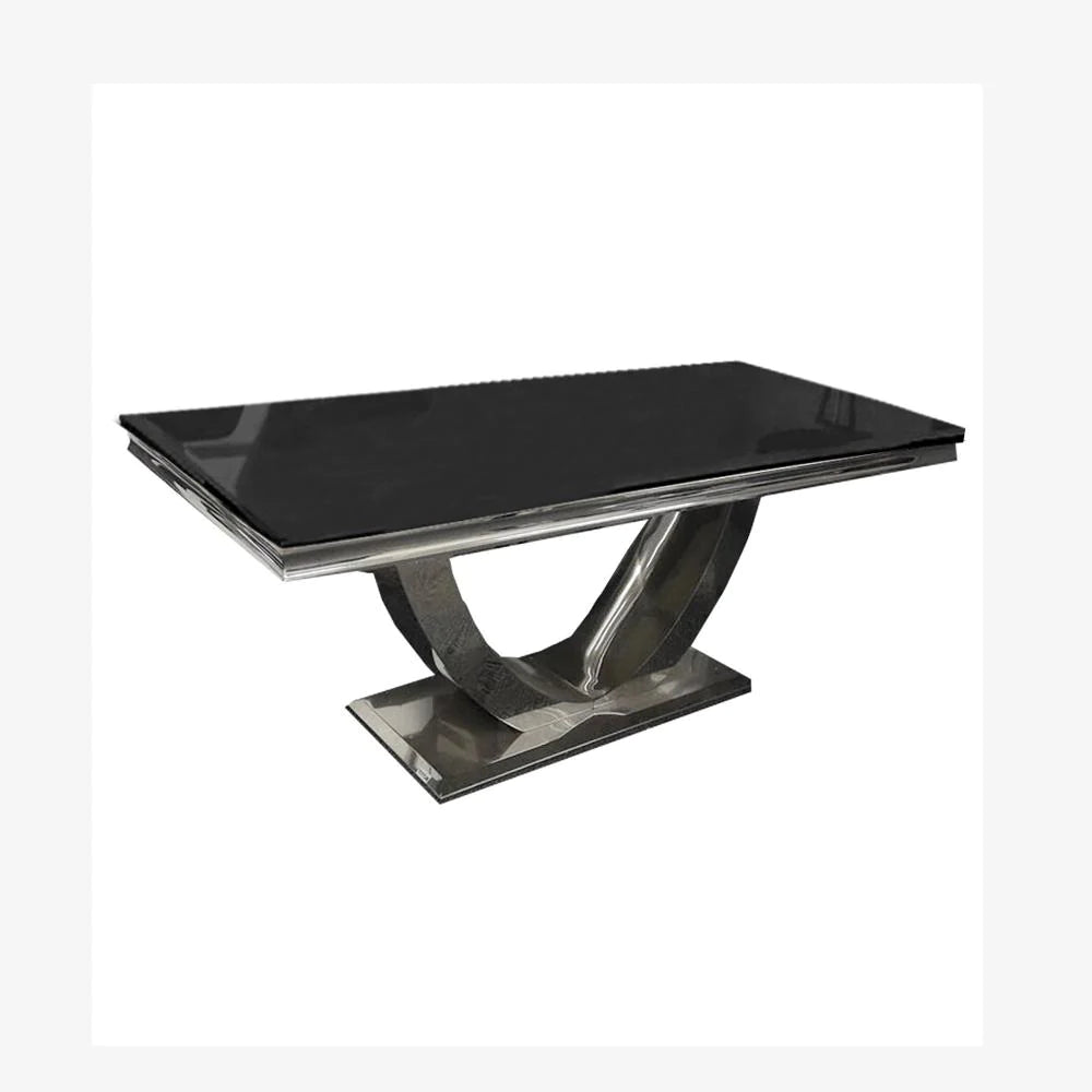 Arial 130CM Marble & Chrome Coffee Table - MyForeverFurnishings