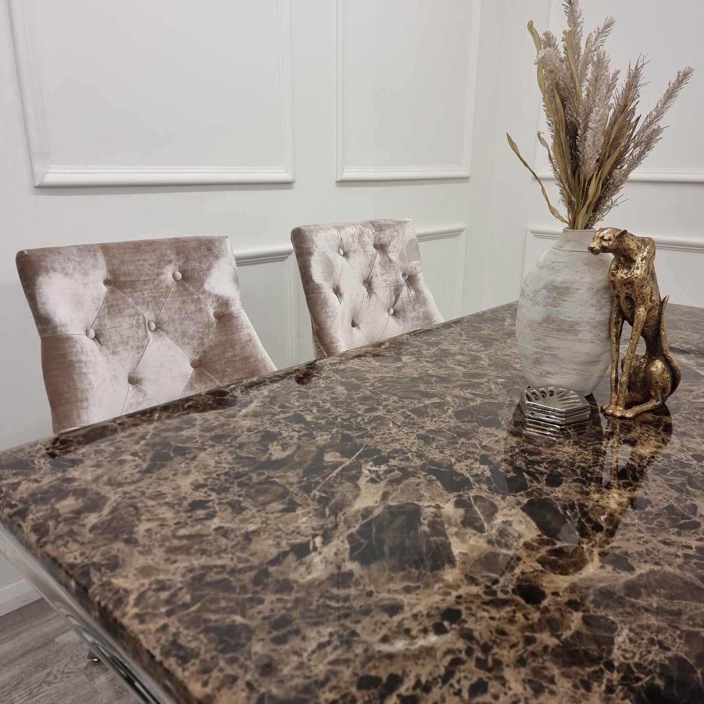 Arianna 180cm Marble/Glass Or Sintered Stone Dining Table (All Colours) - MyForeverFurnishings