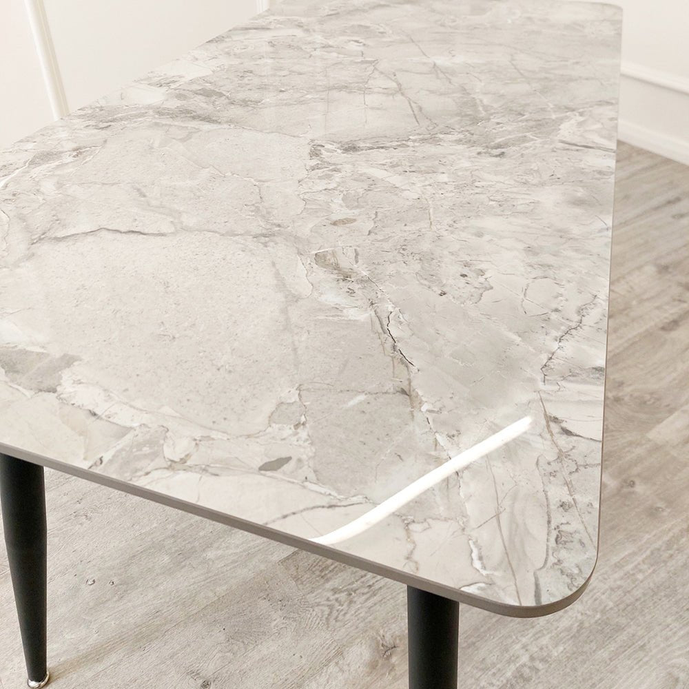 Arianna 180cm Marble/Glass Or Sintered Stone Dining Table (All Colours) - MyForeverFurnishings