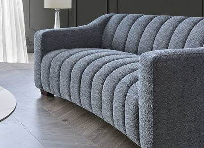 Astoria 3 Seater Sofa in Iron Boucle Fabric - MyForeverFurnishings